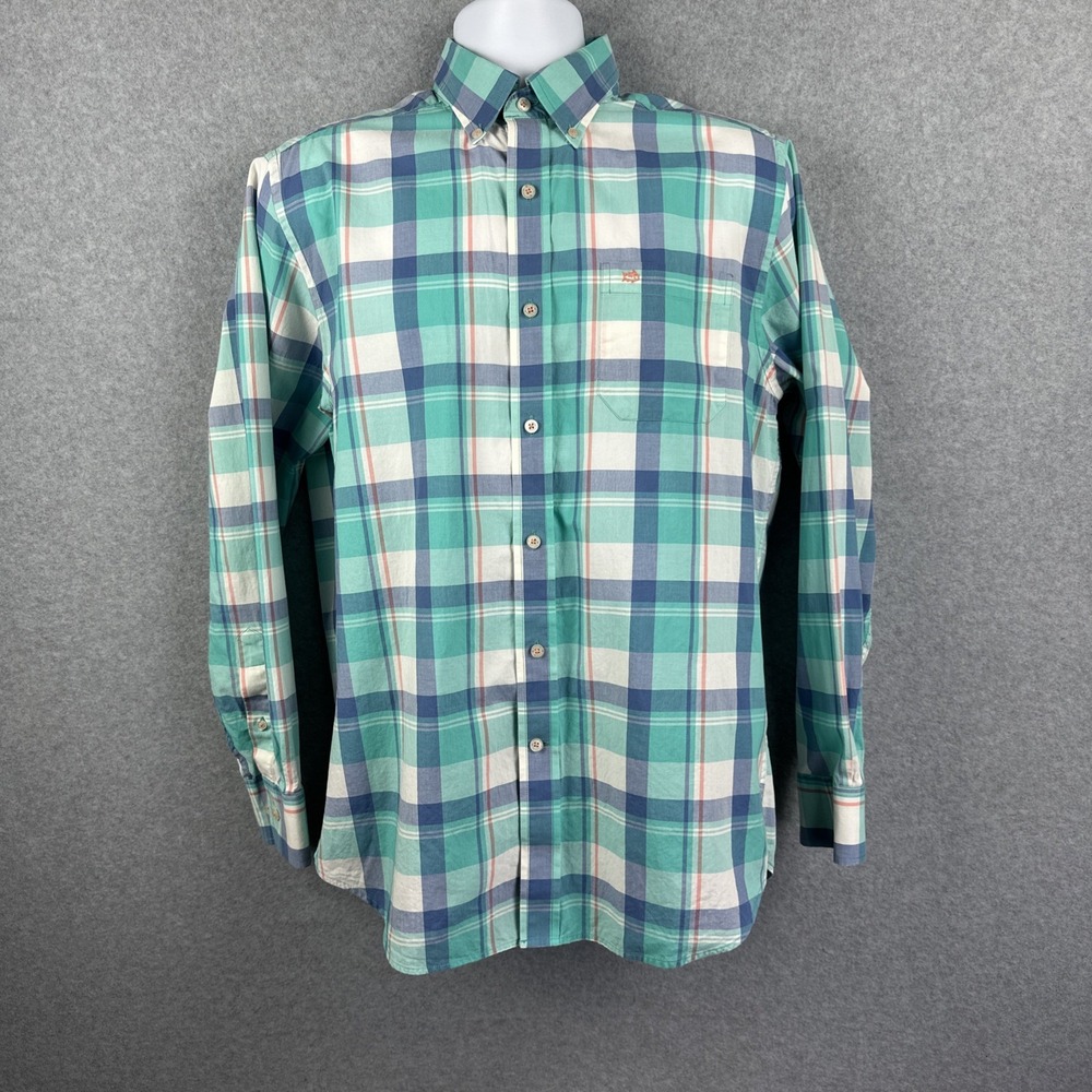 Southern Tide‎ Plaid Men's Long Sleeve Button Down Shirt Size Medium